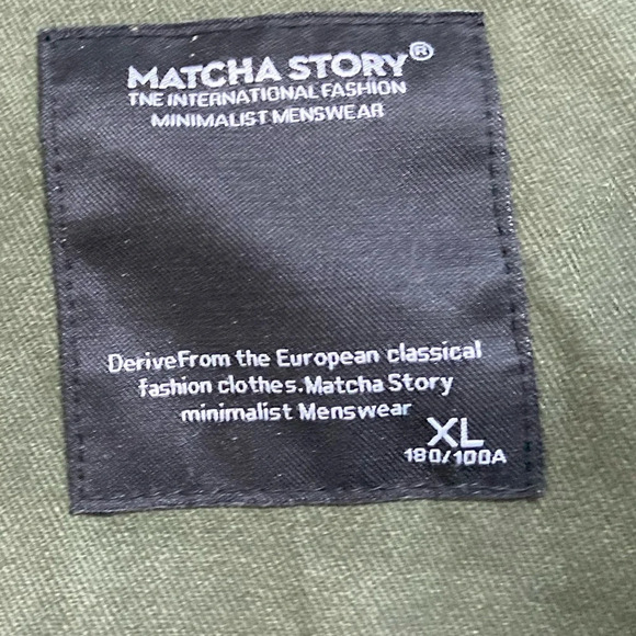 Matcha Story Green Long line canvas Utility Jacket Sz XL - Picture 6 of 9